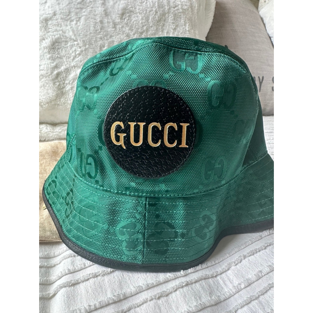 NWT Gucci Emerald Green Logo Bucket Hat- sz M
